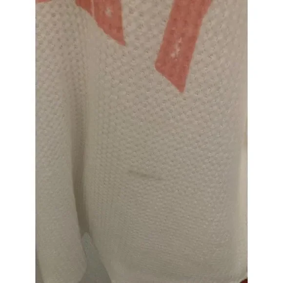 PHIL LOVE RINGER TOP MEDIUM WHITE ORANGE THERMAL - Picture 8 of 9